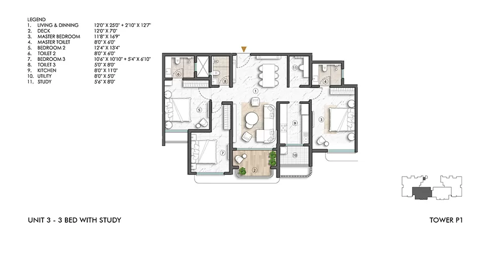 1 BHK Floor Plan